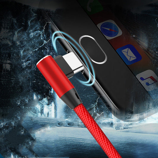 Elbow cloth braided data cable