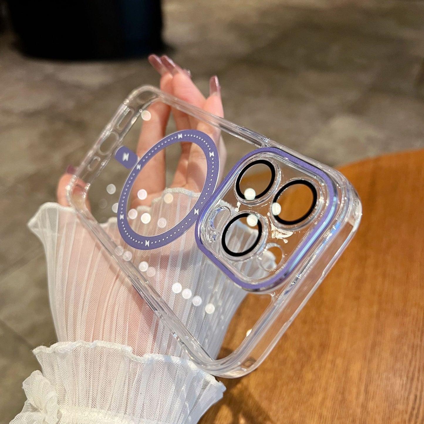 Transparent Magnetic Lens Glass Drop-resistant Mobile Phone Protective Shell