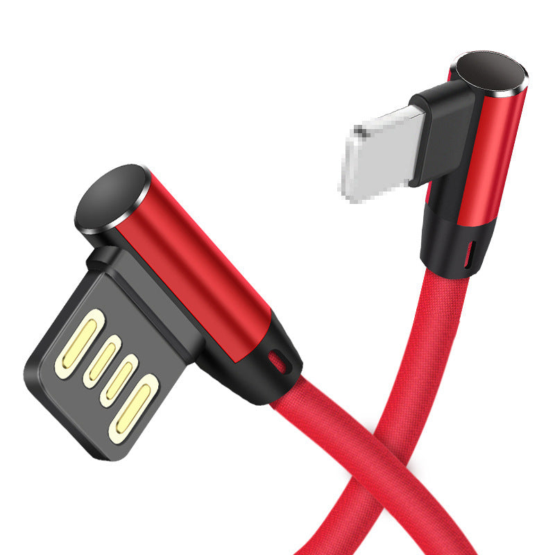 Elbow cloth braided data cable