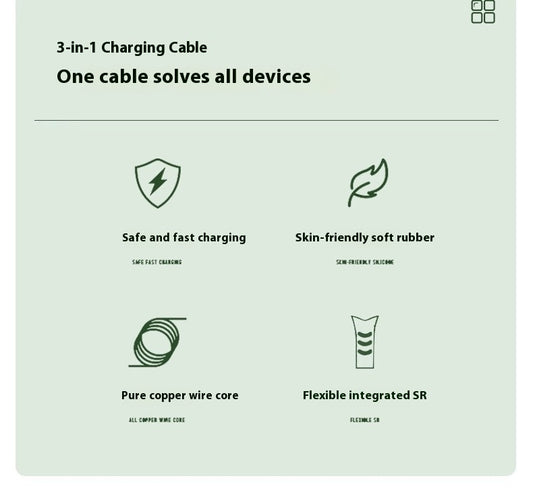 Data Cable Three-in-one Mobile Phone Charging Cable