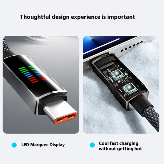 240W Super Fast Charge Type-C Horse Running Light Display Charging Cable