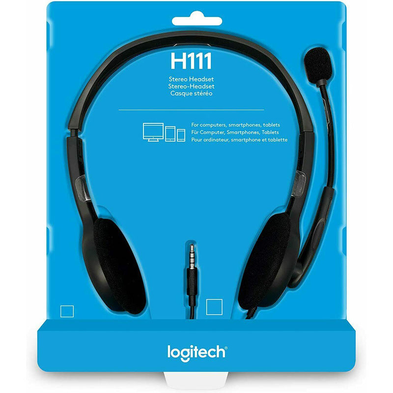 LogitechLogitech H110H111 Stereo Wired Headset Single Double 35 Headset Computer Tablet Headset