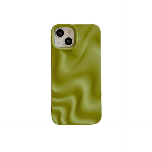 Pleated Water Ripple Solid Color Electroplated Drop-resistant Soft Shell