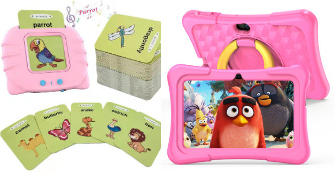 7-inch Children Education Flat tablet With Protective Silicone Cover 360-degree Rotation Handle Bracket