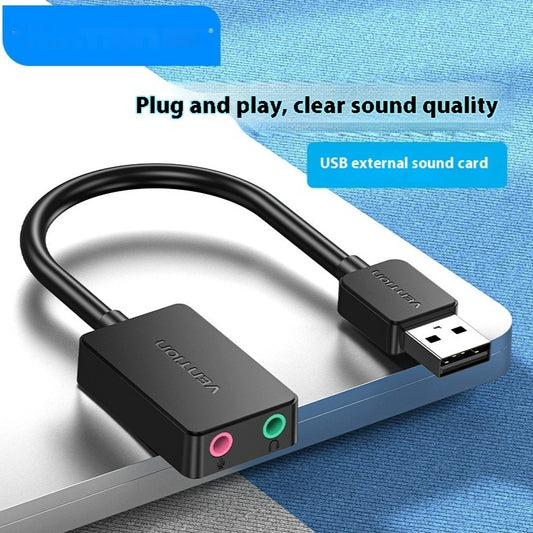 USB External Sound Card To Headphone Audio Interface