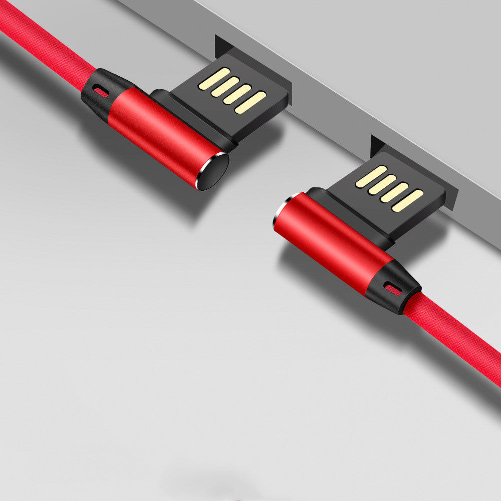 Elbow cloth braided data cable