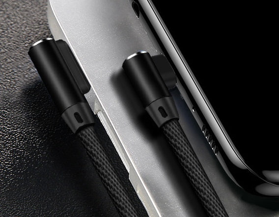 Elbow cloth braided data cable