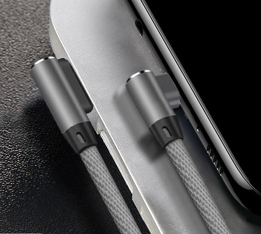 Elbow cloth braided data cable