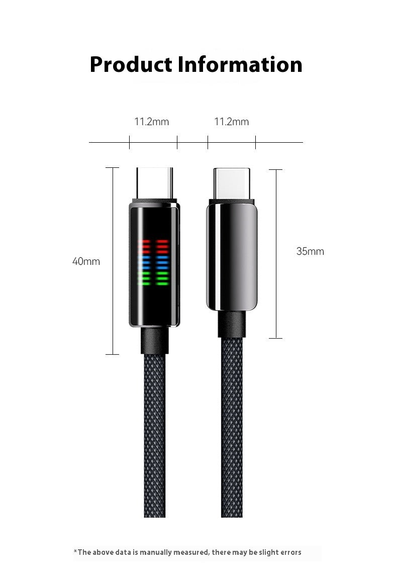 240W Super Fast Charge Type-C Horse Running Light Display Charging Cable