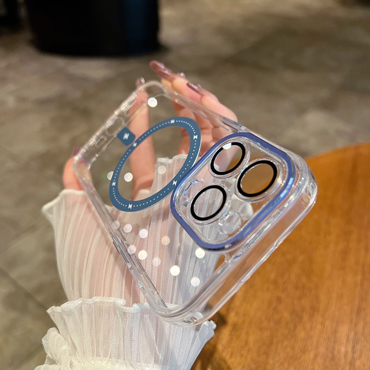 Transparent Magnetic Lens Glass Drop-resistant Mobile Phone Protective Shell