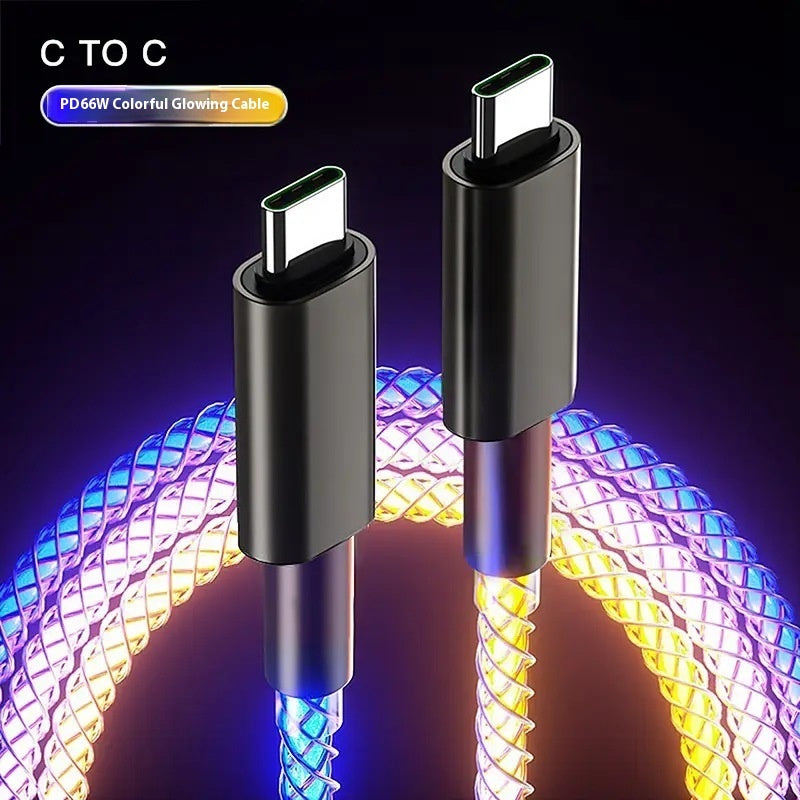 Colorful RGB Illuminating Data Cable Breathing Light Gradient PD66W