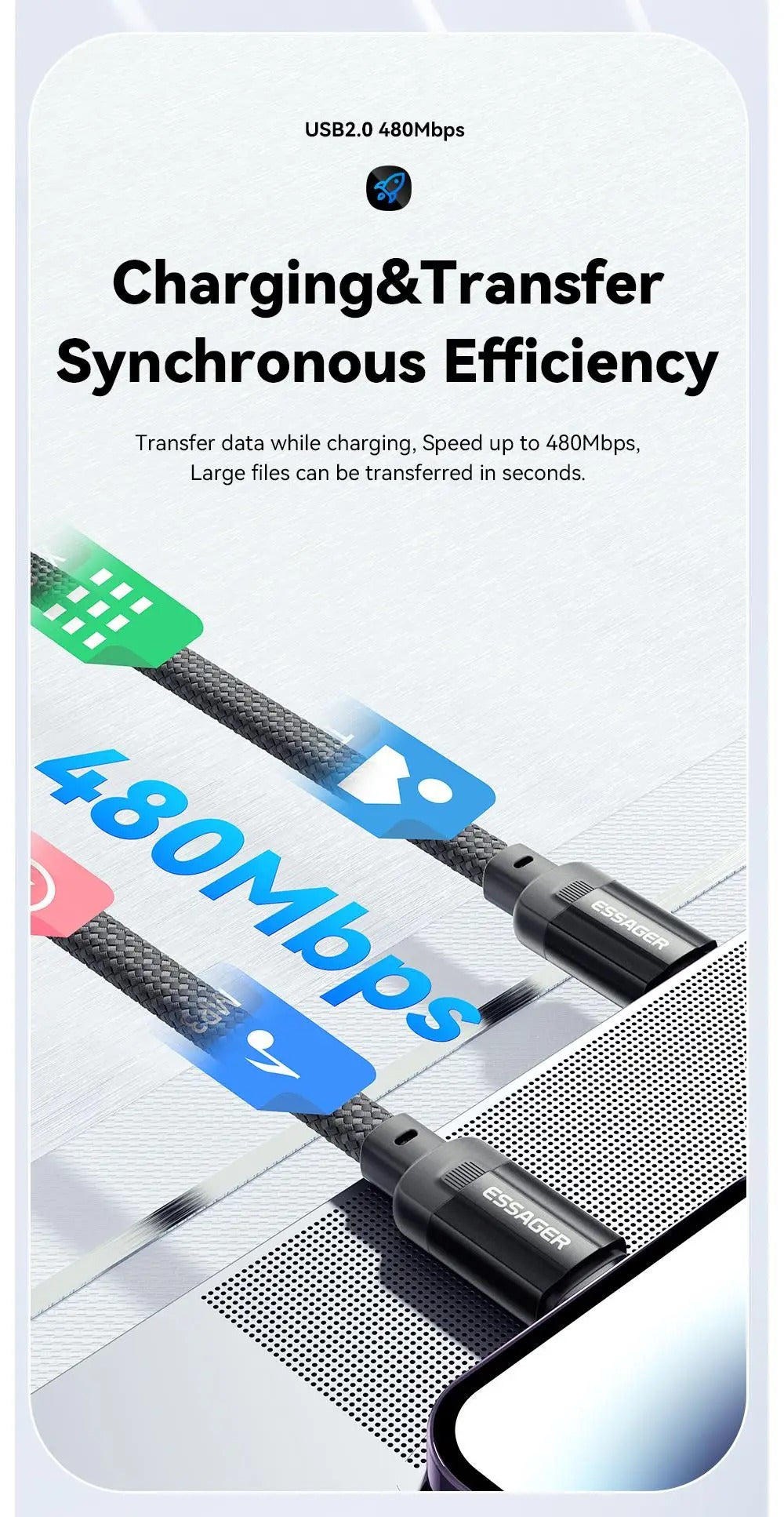 Magnetic Data Cable Suitable For 14 Mobile Phone Tablet Fast Charging