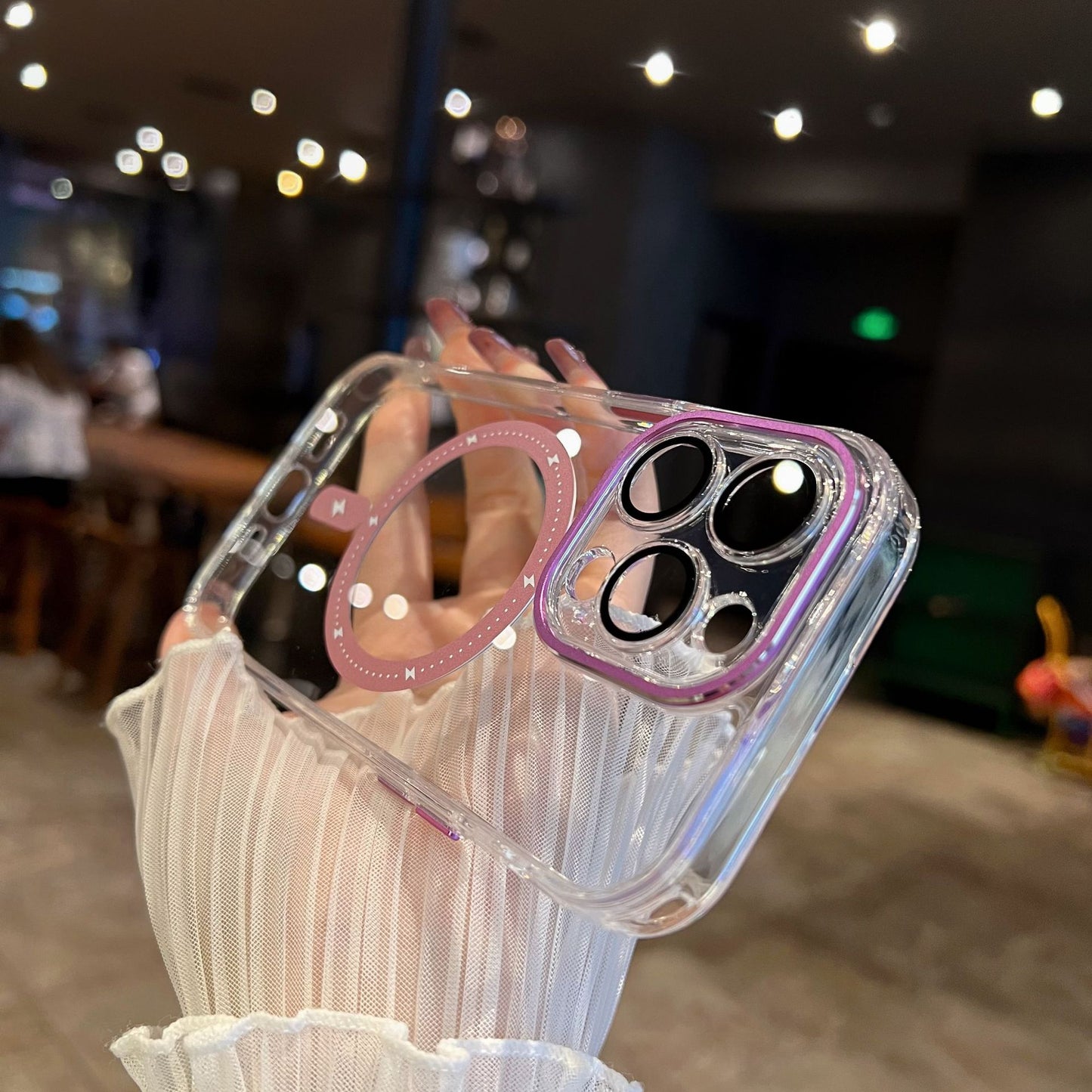 Transparent Magnetic Lens Glass Drop-resistant Mobile Phone Protective Shell