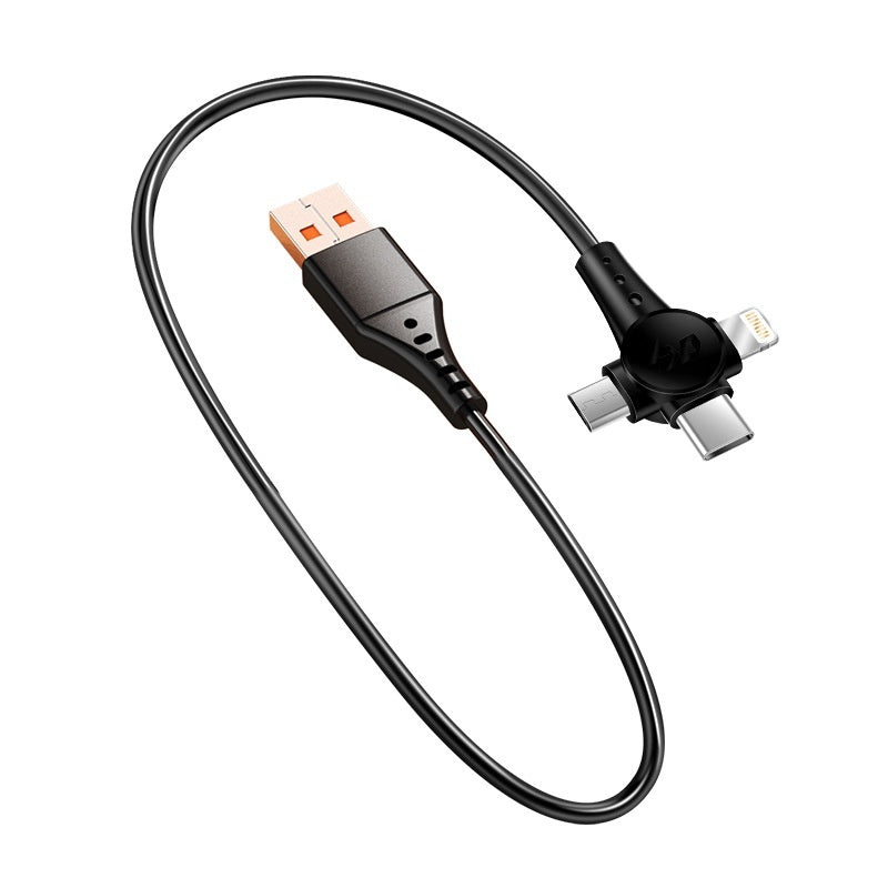 Super Fast Charge Charge Spring Telescopic Data Cable One Drag Three Fast Charge Type-c Android Three-in-one Charge Cable