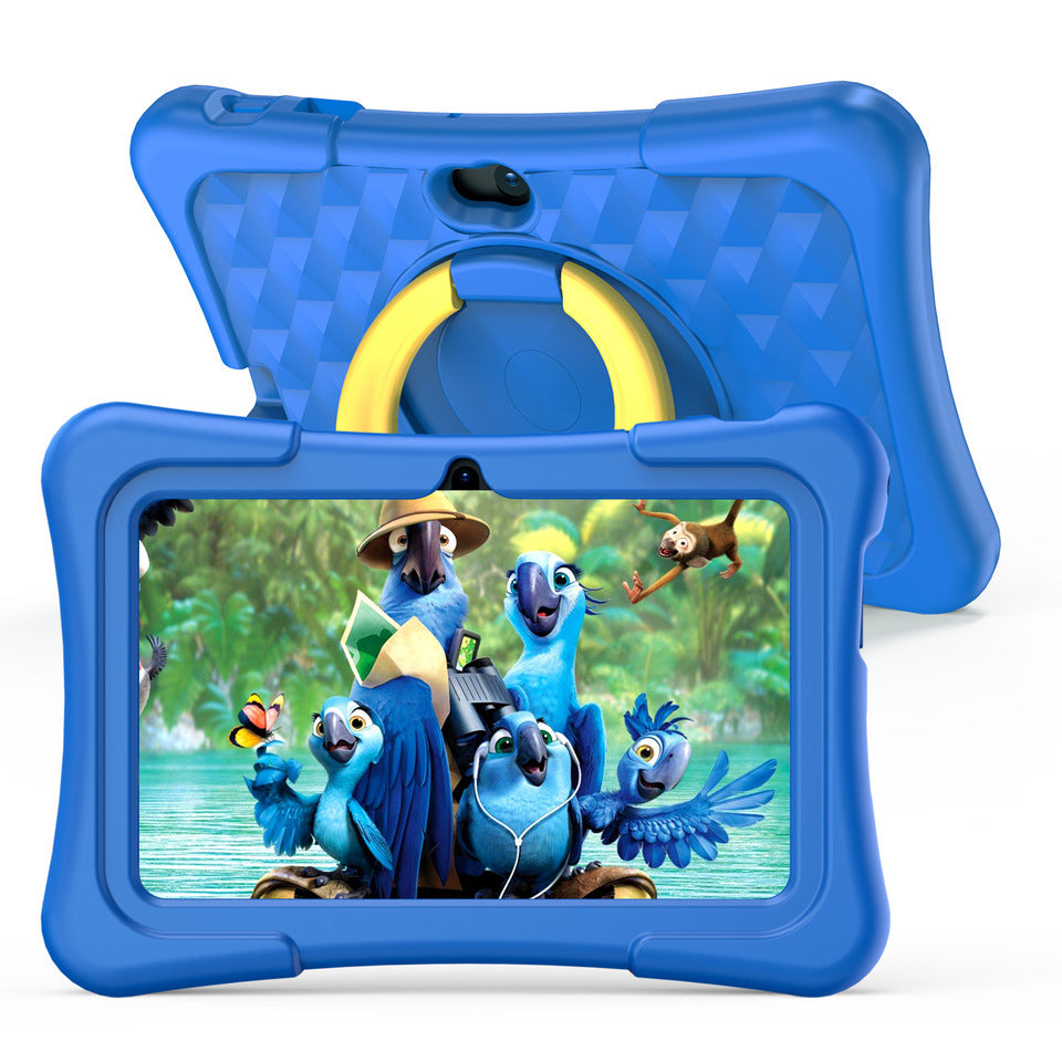 7-inch Children Education Flat tablet With Protective Silicone Cover 360-degree Rotation Handle Bracket