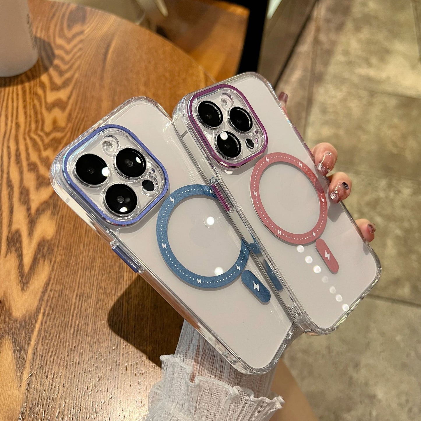 Transparent Magnetic Lens Glass Drop-resistant Mobile Phone Protective Shell