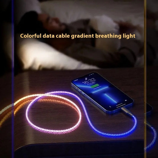Colorful RGB Illuminating Data Cable Breathing Light Gradient PD66W