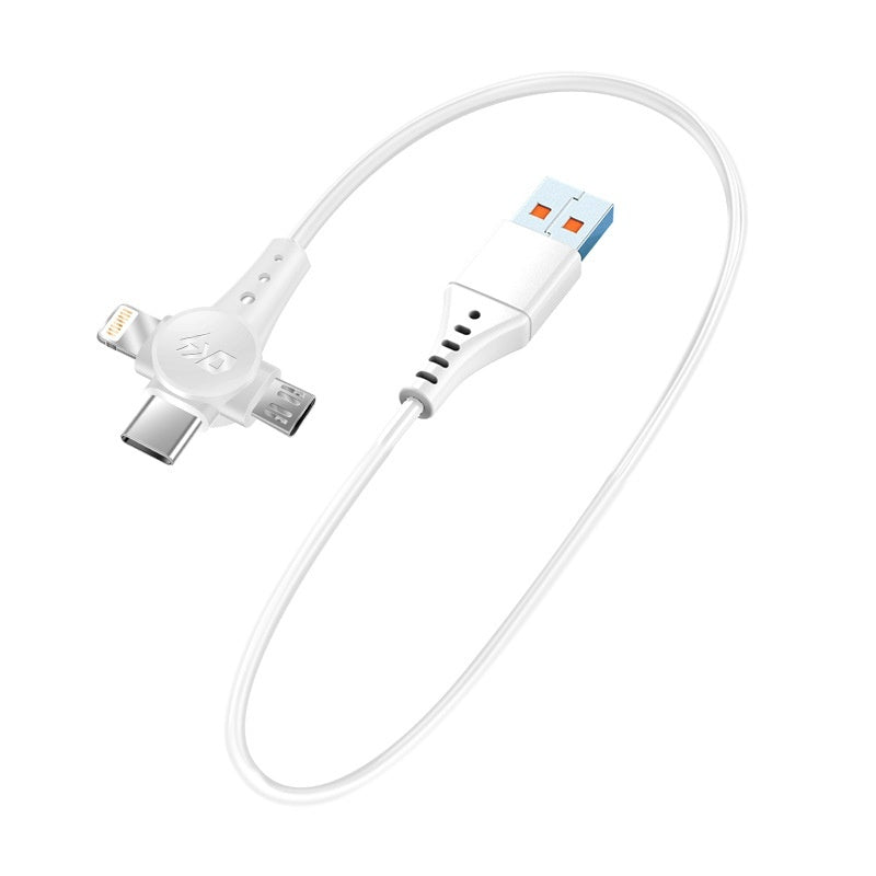 Super Fast Charge Charge Spring Telescopic Data Cable One Drag Three Fast Charge Type-c Android Three-in-one Charge Cable