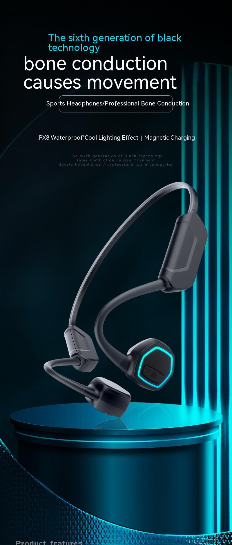 New Bluetooth Headset For Bone Conduction Small Induction Night Lamp Grade 8 Waterproof Swimming 32G Sports Style Popular X15