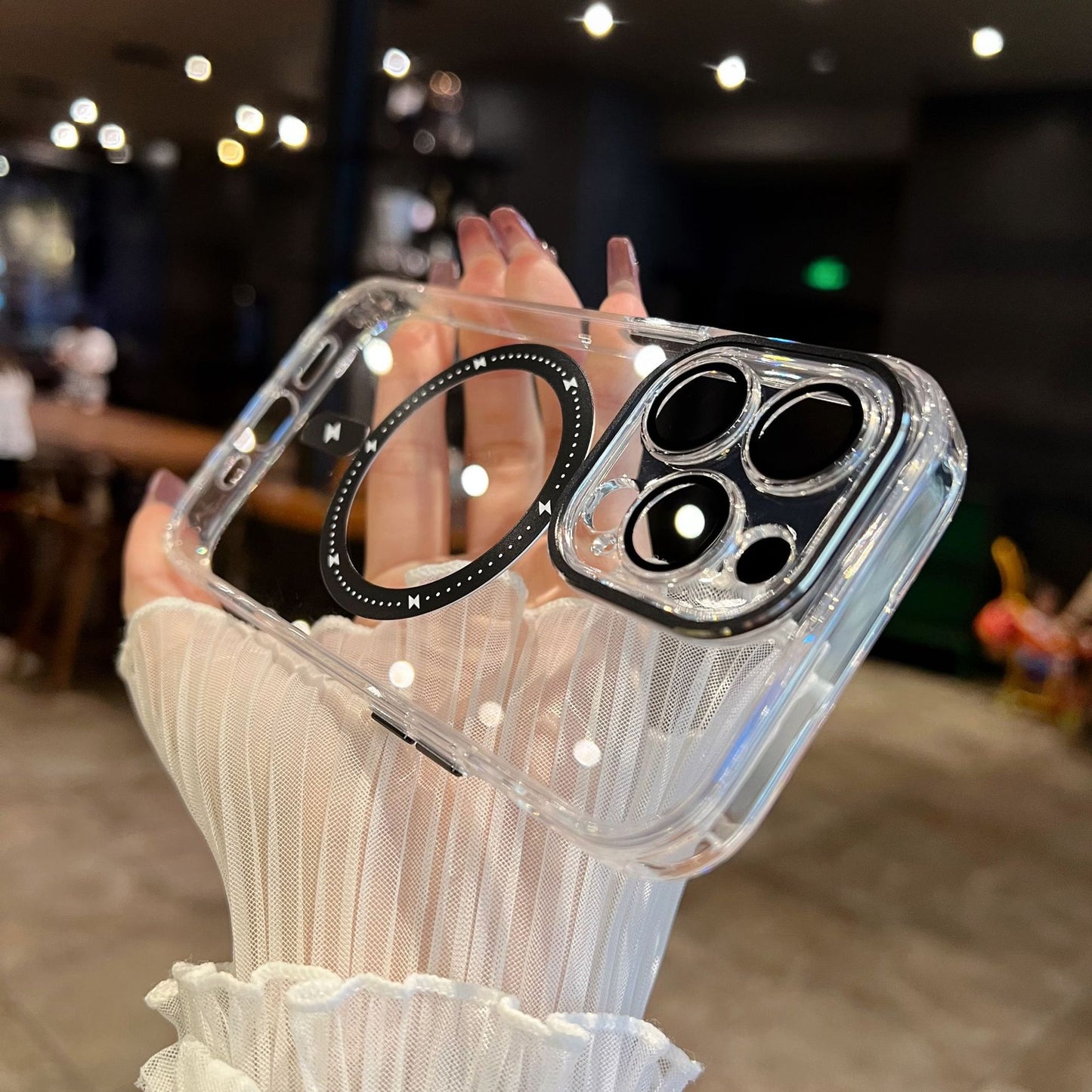 Transparent Magnetic Lens Glass Drop-resistant Mobile Phone Protective Shell