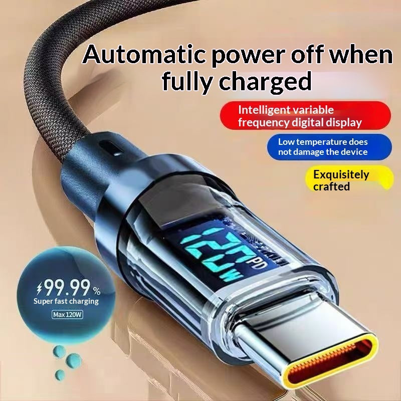 Smart Digital Display Type-C Cable 240W Super Fast Charging
