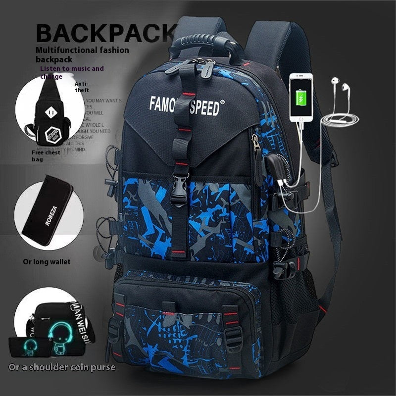 Men's Waterproof Oxford Cloth Backpack Hiking Backpack