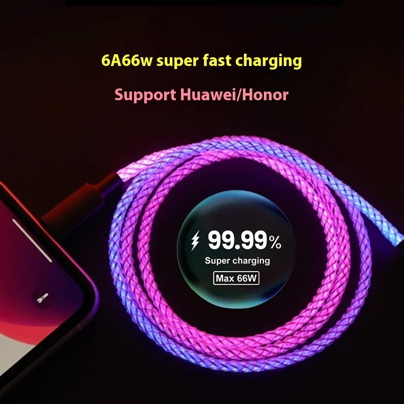 Colorful RGB Illuminating Data Cable Breathing Light Gradient PD66W