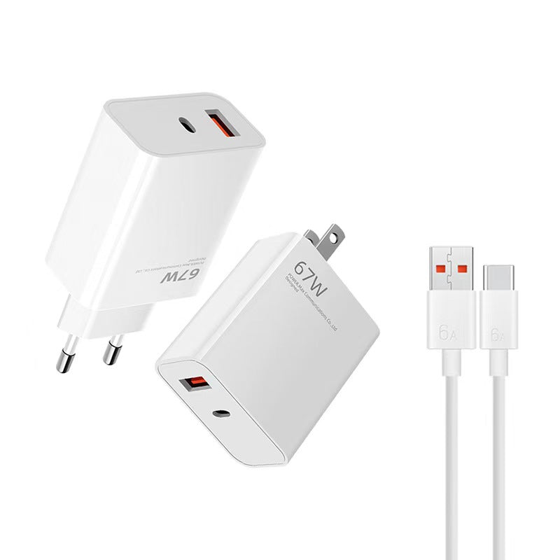 67W Mobile Phone Charger 120W Fast Charging Head Set Data Cable