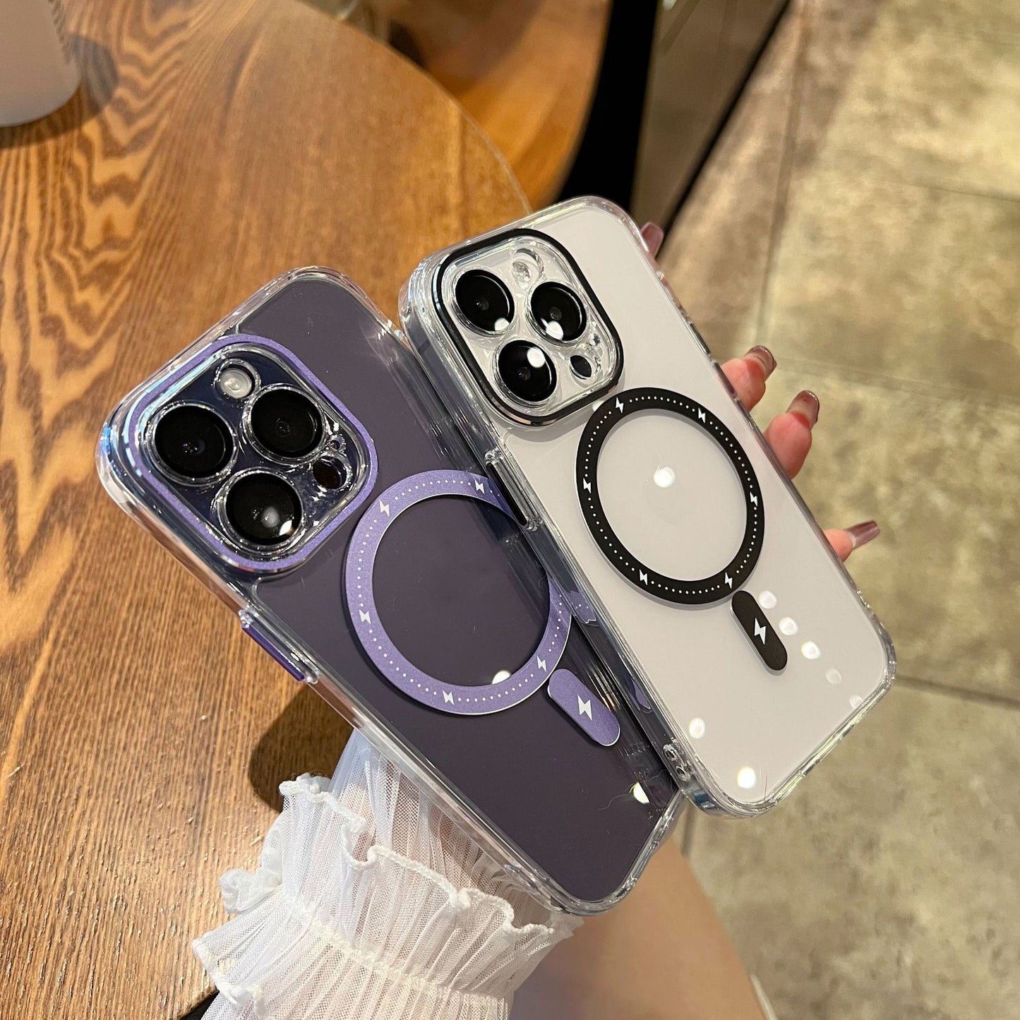 Transparent Magnetic Lens Glass Drop-resistant Mobile Phone Protective Shell