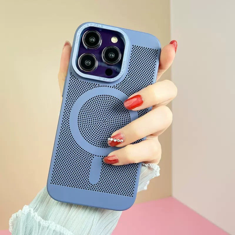 Magsafe Magnetic Suction Mobile Phone Case Anti-fall Heat Dissipation Net Protection Cover